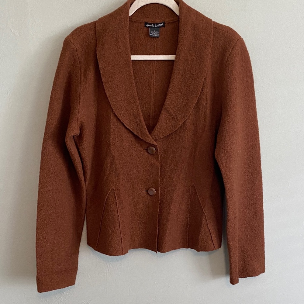 Alexandra Bartlett Women’s 100% Wool Brown Blazer Size Large